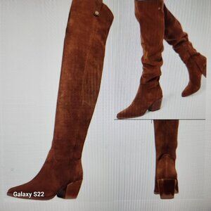 Michael Kors "Bodkin" Over the Knee Suede Heeled Boots. NIB. Size 5